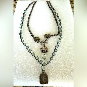 Love Heals Aquamarine necklace EUC